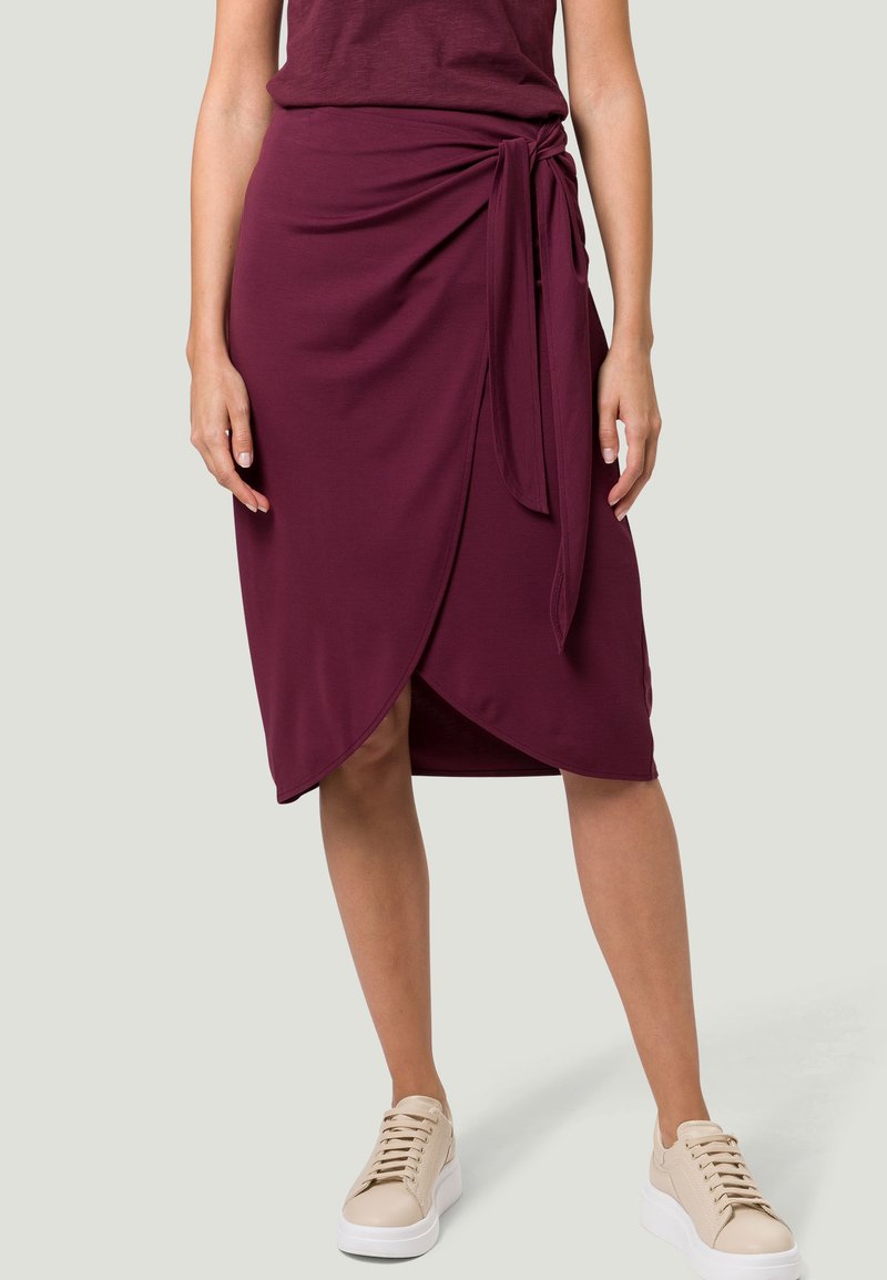 Damen Jeansröcke | zero MIDI MIT BINDEDETAIL Wickelrock dusky red/rot - VV35718 Damen Jeansröcke | zero MIDI MIT BINDEDETAIL Wickelrock dusky red/rot - VV35718