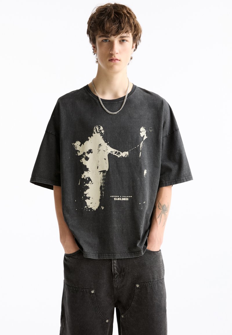 PULL&BEAR BOOMIN - T-Shirt print - grey/grau - Zalando.de