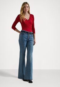 Lauren Ralph Lauren SURPLICE JERSEY TOP - Tops ar garām piedurknēm - festive red