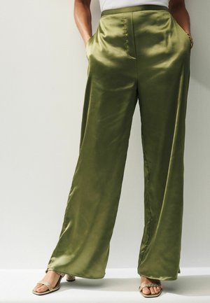 ELASTICATED WIDE LEG - Pantaloni - green