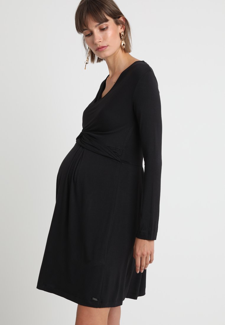Miracle. mama and woman. NURSING DRESS ALINA SLEEVES - Φόρεμα από ζέρσεϊ - black onyx
