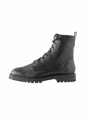 Botine cu platformă - new black leather