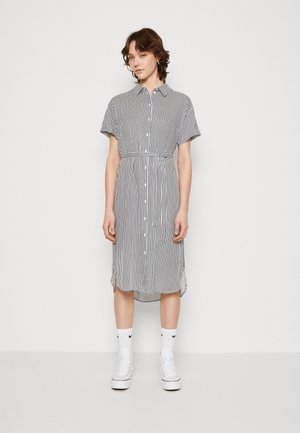 VMBUMPY SS CALF NOOS - Shirt dress - snow white/india ink