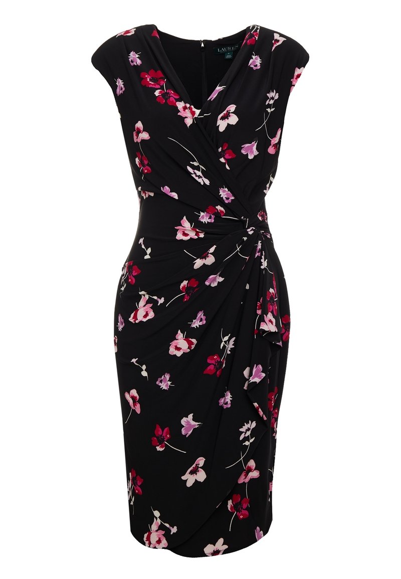lauren ralph lauren floral ruched jersey dress Lauren Ralph Lauren | Dresses | Lauren Ralph Lauren Womens 4 Floral Faux  Wrap Jersey Knit Ruched Stretch Dress