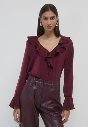 Calliope SIMIL CON ROUCHES - Blouse - vinaccia