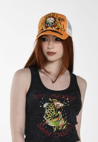 Ed Hardy HELL-FIRE - Cap - orange white