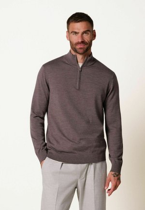 PROFUOMO, PROFUOMO PULLOVER 1/2 ZIP - Jumper - aubergine