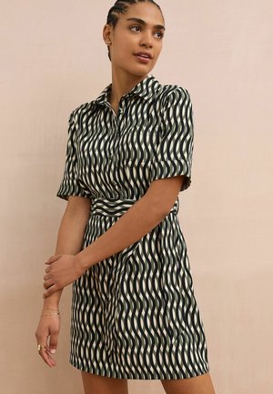 Next TALL FIT MINI TIE WAIST  - Ingruha - green black geo print
