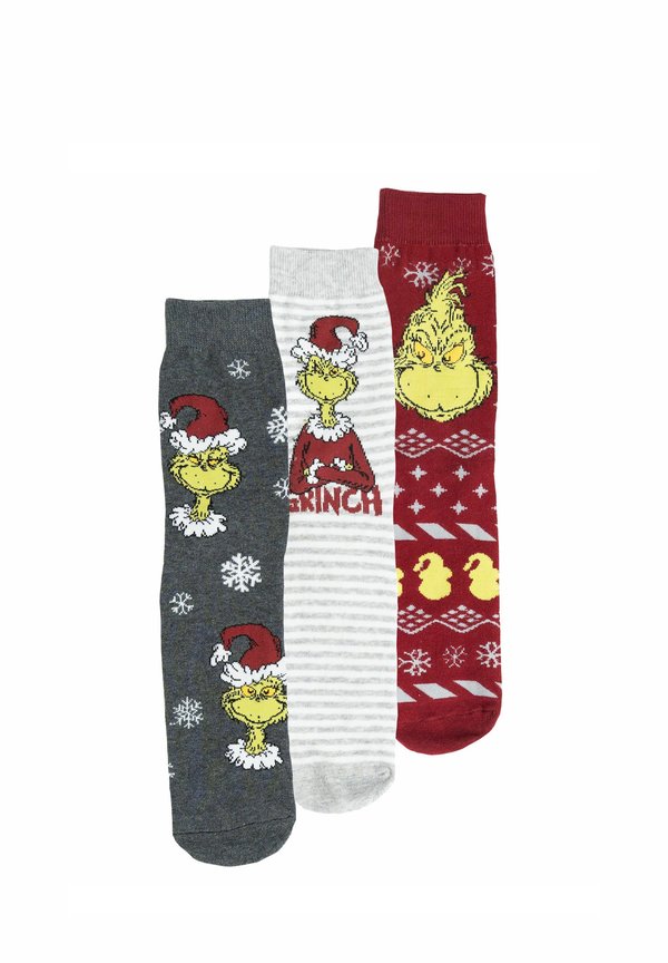 3ER PACK THE GRINCH - Socken - rot grau