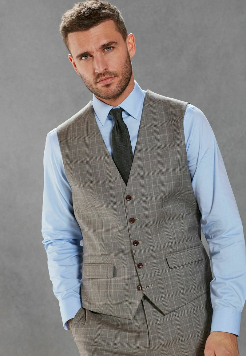 Next SIGNATURE BRITISH FABRIC CHECK SUIT: WAISTCOAT - Vest - neutral