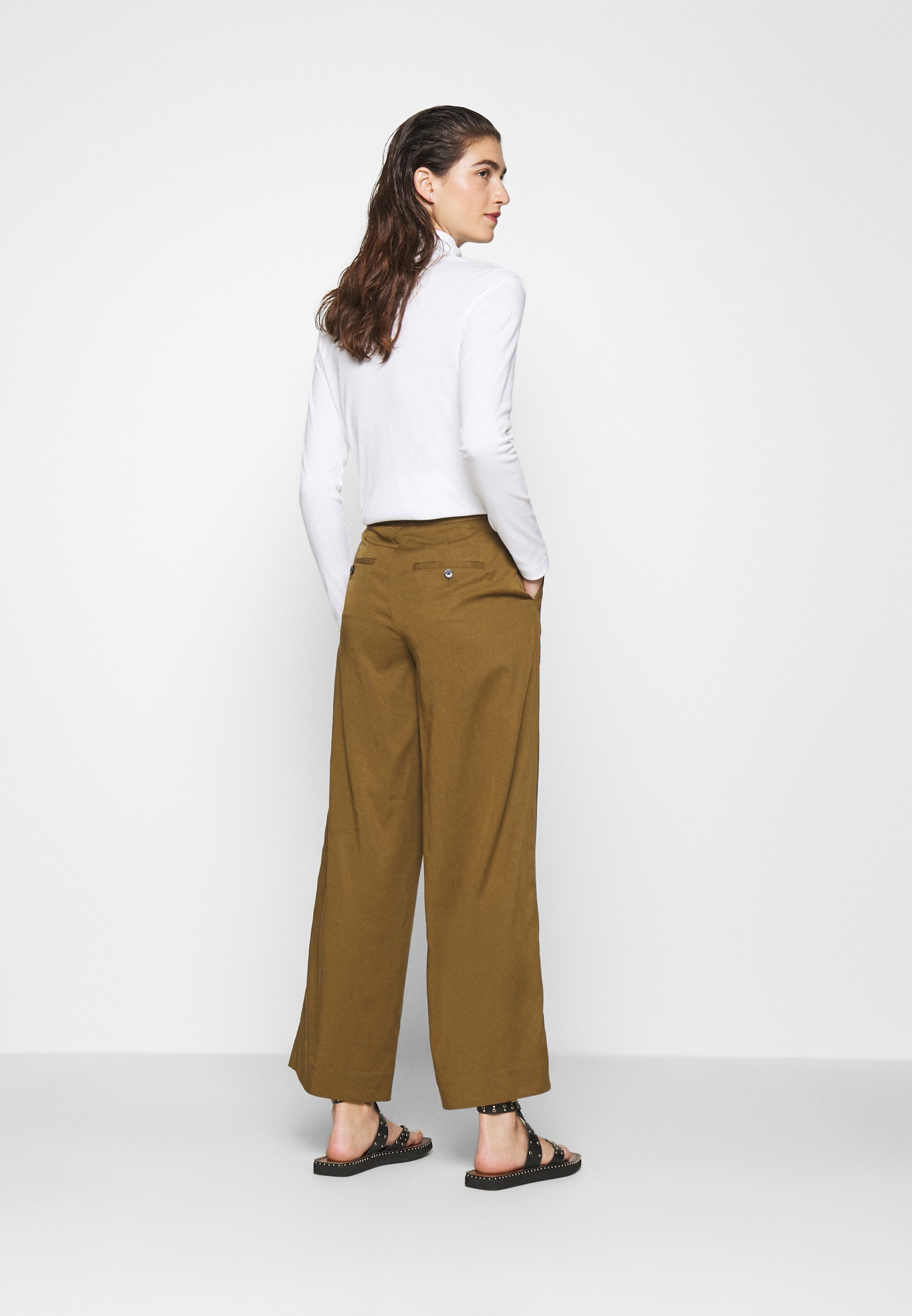 wide leg olive pants