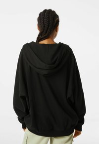 Bershka Felpa con zip - black