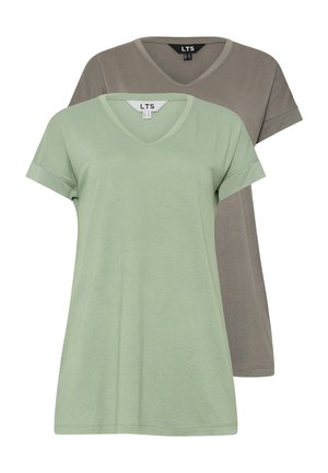 2 PACK V-NECK - T-paita - light green