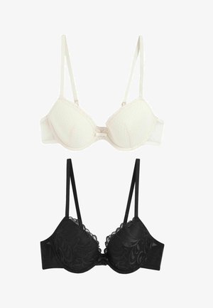 EMBROIDERED 2 PACK - Liemenėlė su trikampio formos kaušeliais - black cream