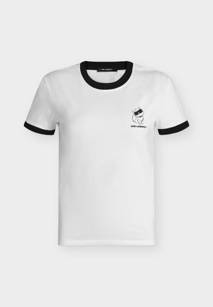 KARL LAGERFELD IKON CHOUPETTE CONTRAST  - T-shirts med print - white