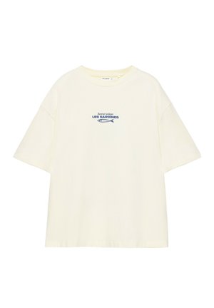 PULL&BEAR, OVERSIZE SARDINE GRAPHIC - T-SHIRT - T-shirt imprimé - yellow