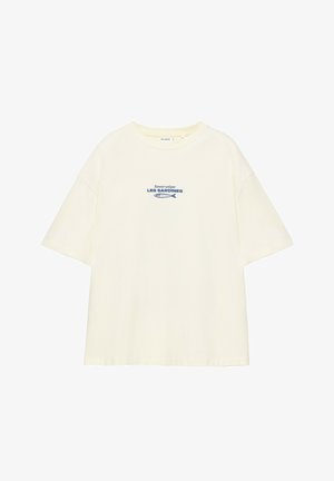 PULL&BEAR, OVERSIZE SARDINE GRAPHIC - T-SHIRT - T-shirt imprimé - yellow