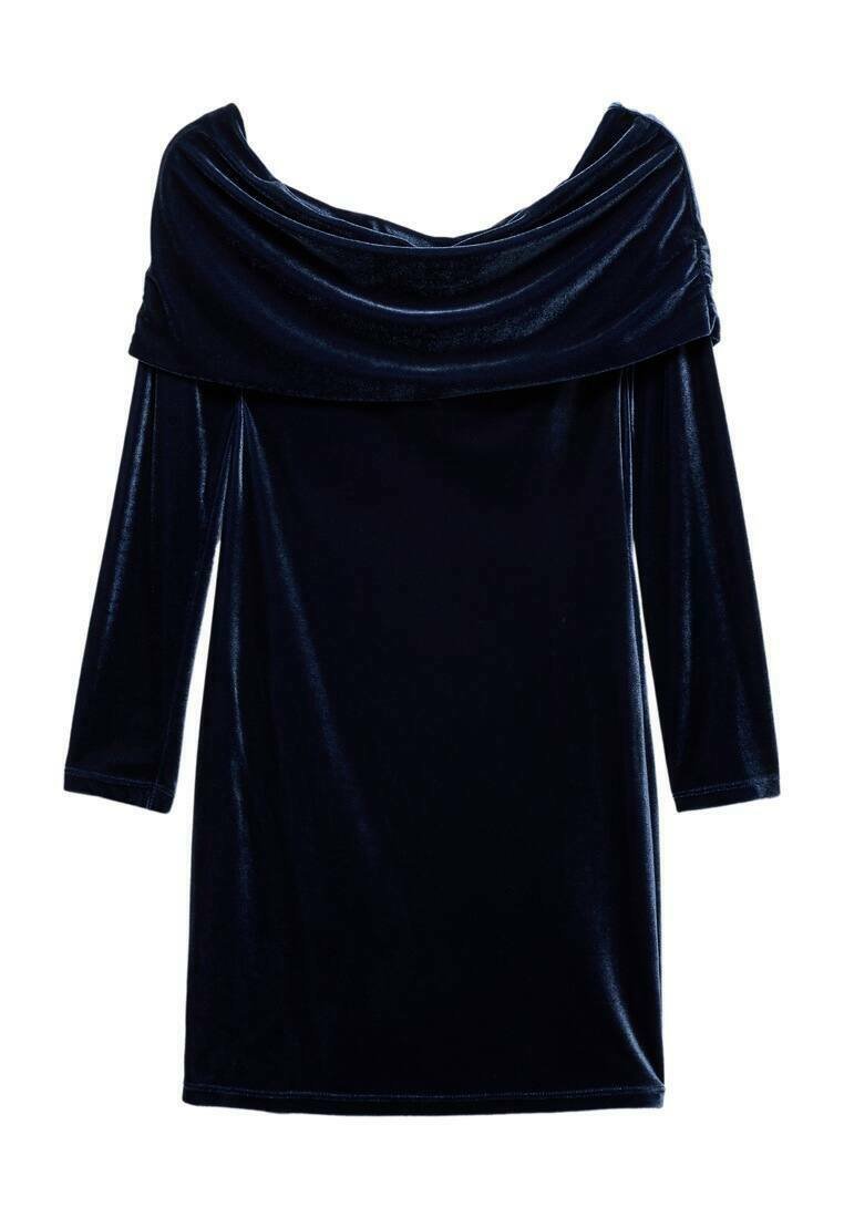 Mango Cocktailjurk donkerblauw Mango Cocktailjurk donkerblauw