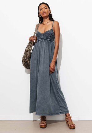 Promod, ROBE EN CROCHET ET JERSEY - Robe longue - marine