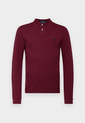 Polo Ralph Lauren SLIM FIT LONG-SLEEVE POLO SHIRT - Tops ar garām piedurknēm - vintage port heather