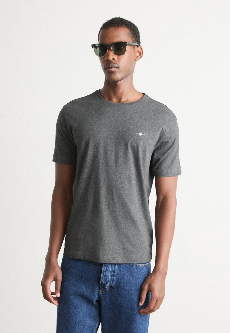 GANT PRINTED ARCHIVE SHIELD - Jednoduché tričko - antracit melange