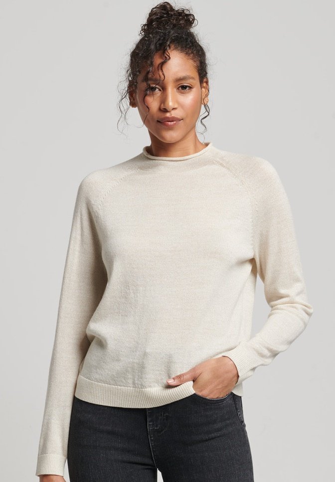 Superdry MOCK NECK - Jumper - cream 