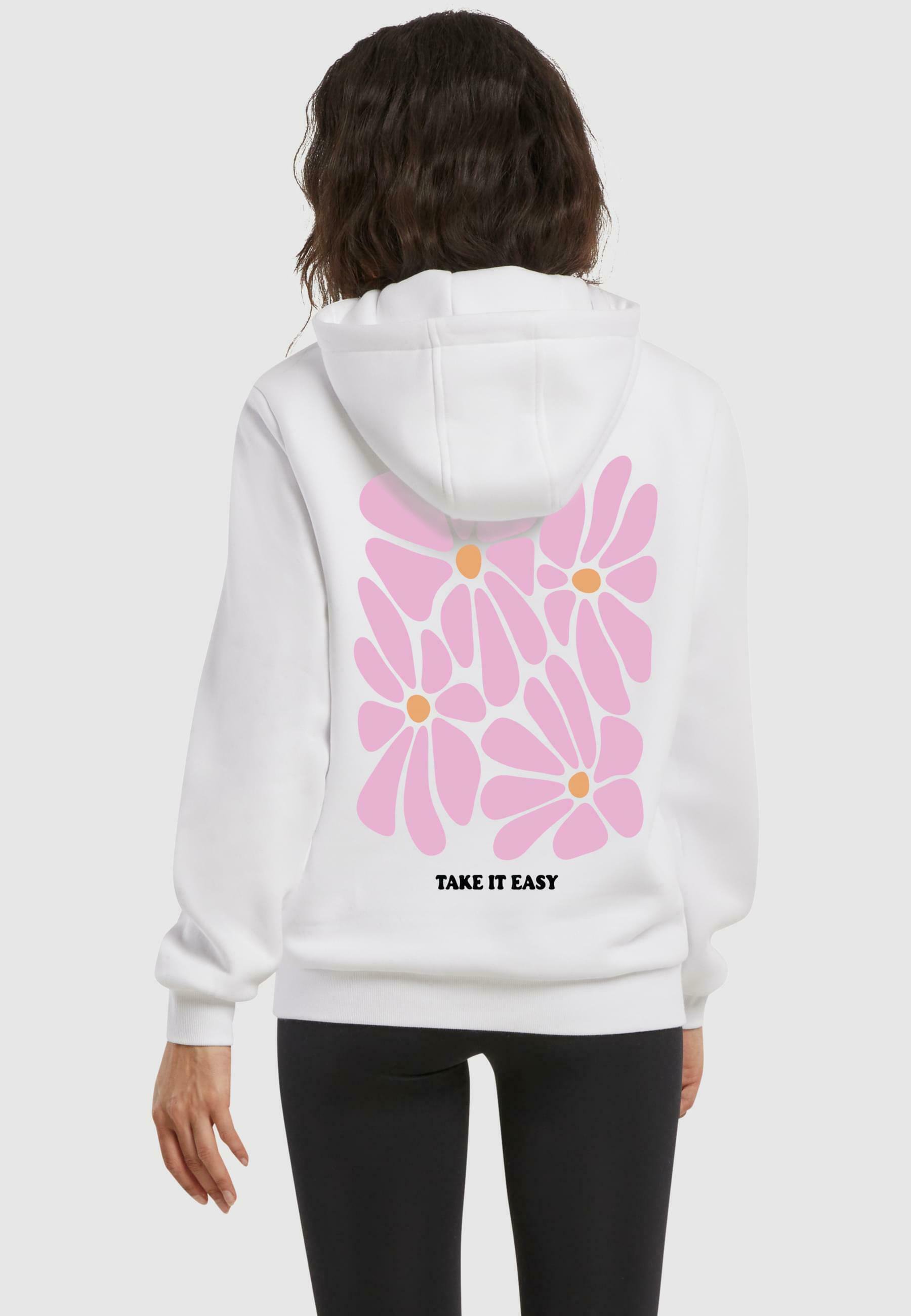 Mister Tee TAKE IT EASY FLOWERS - Hoodie - white - Zalando.ie
