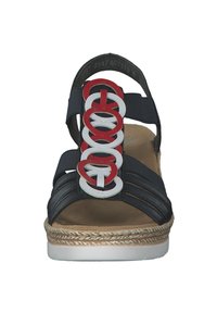Rieker Wedge sandals - pazifik/weiss/rosso