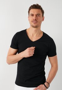 Buratti - Slim Fit - Osnovna majica kratkih rukava - black Minijatura 1