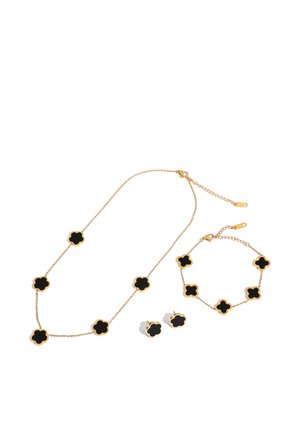 SET BLUME 3-TLG - Ohrringe - gold-coloured/black