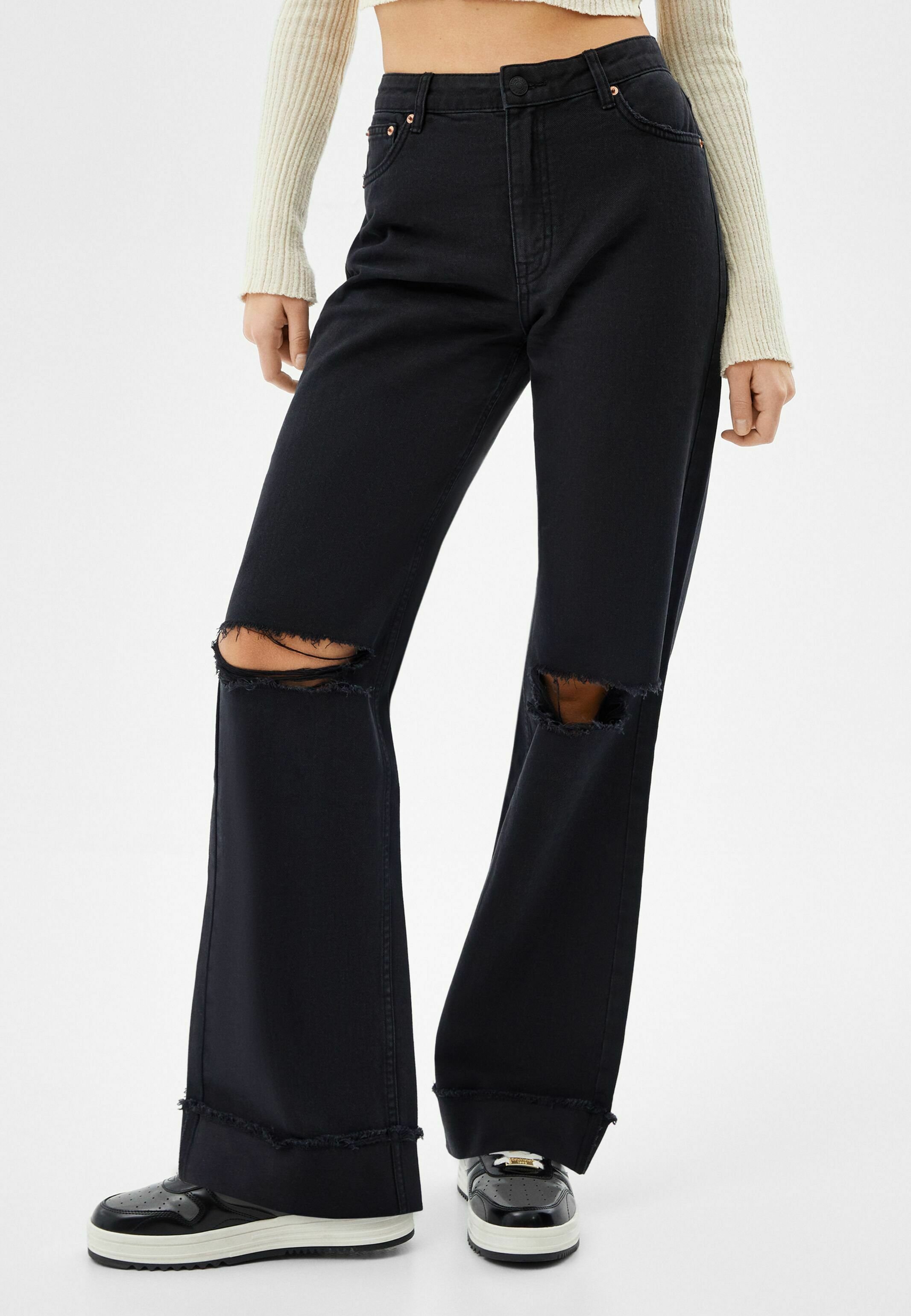 Bershka BAGGY - Jeans a zampa - mottled black/nero - Zalando.it