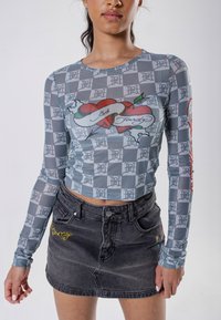 Ed Hardy LONG SLEEVE - Pitkähihainen paita - black checker board