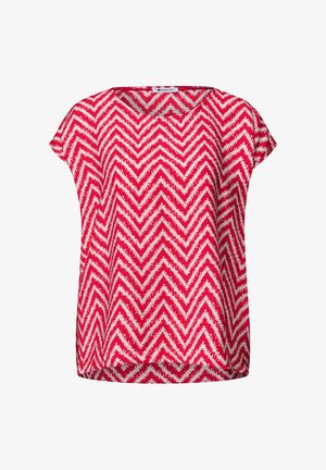 Street One, DROP-SHOULDER BLOUSE SHIRT WITH ROUND NECK, czerwony