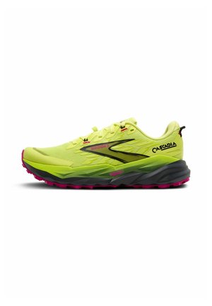 CASCADIA 19 - Bėgimo bateliai, skirti nelygiam paviršiui - sunny lime black magenta