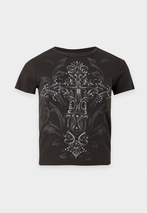 BDG Urban Outfitters, DIAMANTE CROSS BABY TEE - Μπλουζάκι με στάμπα - black