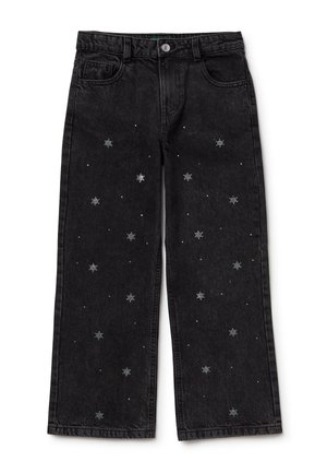 WITH RHINESTONES - Jeans Straight Leg - black