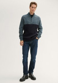 TOM TAILOR Pullover - blue navy nep colorblock