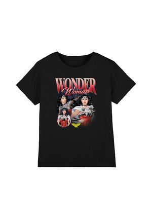 Cotton Soul, WONDER WOMAN WHITE CAPE BOOTLEG UNISEX - Print T-shirt - black