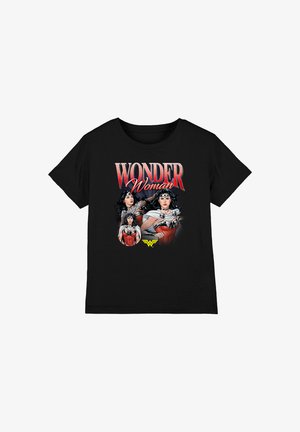 Cotton Soul, WONDER WOMAN WHITE CAPE BOOTLEG UNISEX - Print T-shirt - black