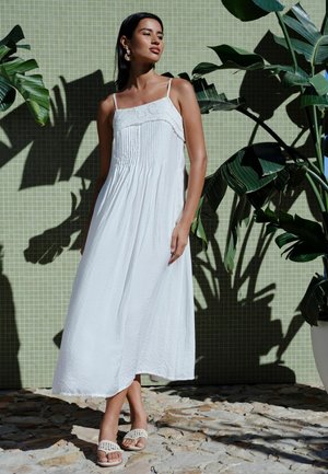 Next, TALL FIT - PINTUCK FOLDOVER MIDI SUMMER DRESS . - Denné šaty - white