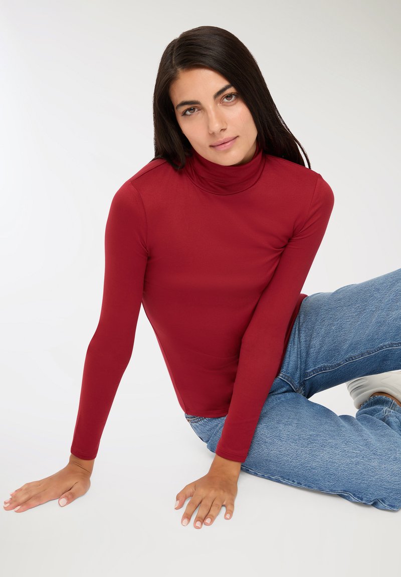 Love My Fashions Maglietta Donna A Collo Alto Maniche Lunghe – Morbida Viscosa Elasticizzata – Taglie S-M A 4XL-5XL