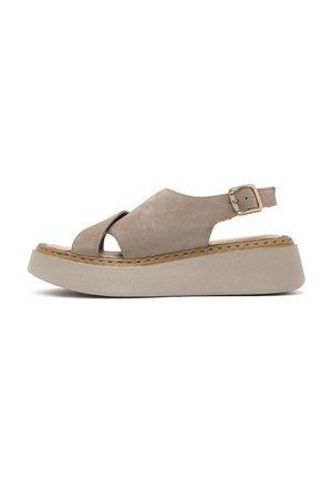 Sandalen met plateauzool - mink