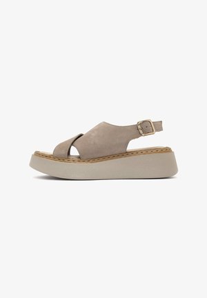 Sandalen met plateauzool - mink