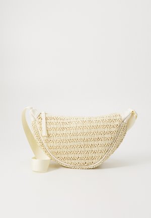 STRAW HALF MOON - Bandolera - beige