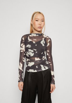 ONLY ONLPARIS RUCHING - Μπλούζα με μακριά μανίκια - phantom/white