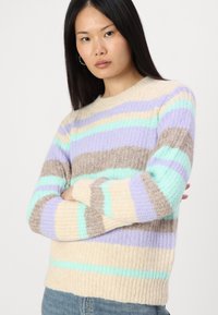 ONLY ONLMAGGIE LIFE O NECK  - Pulóver - birch/picante/aqua sky/pastel lilac