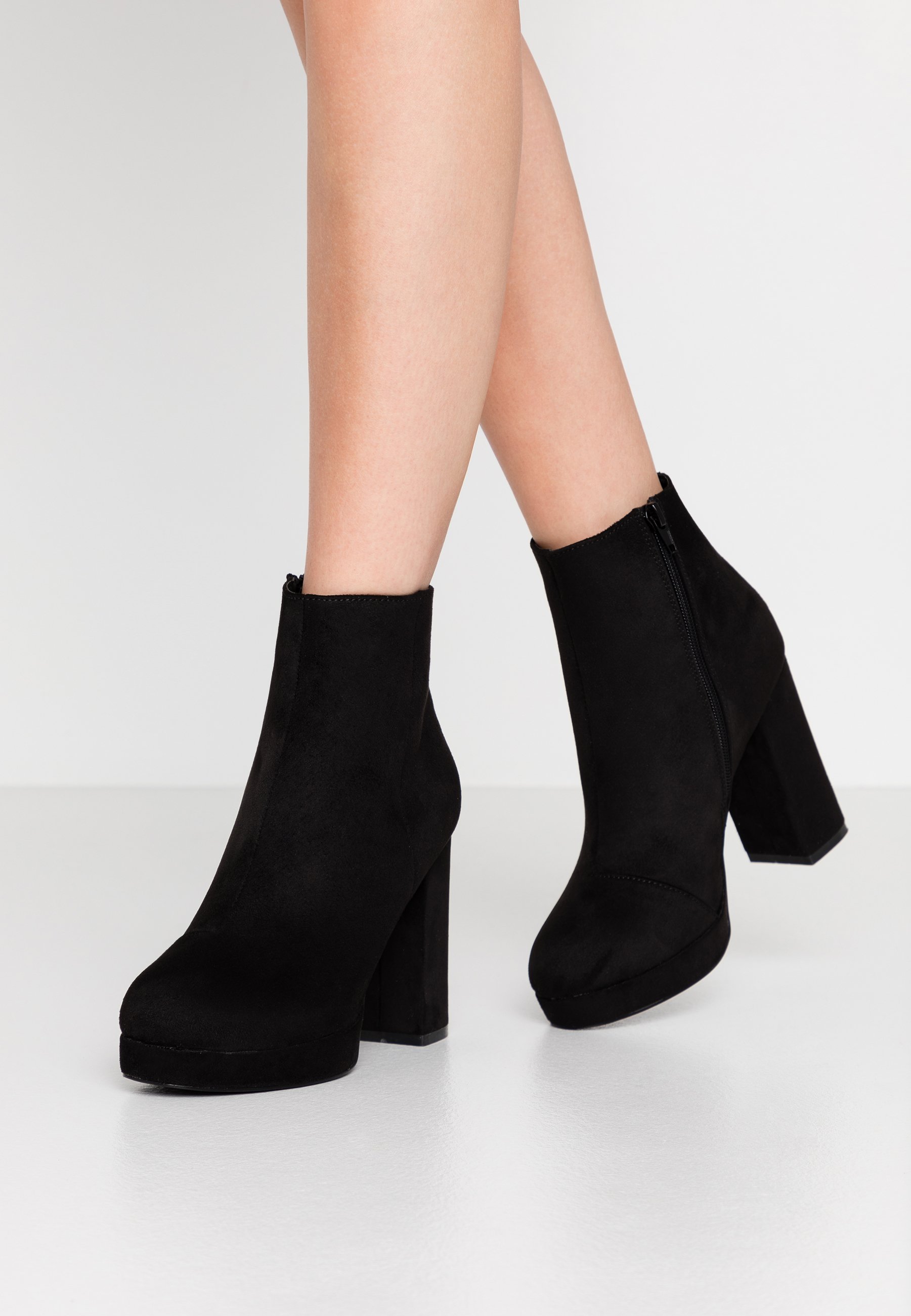 Even&Odd Enkellaarsjes met hoge hak blackAntraciet Even&Odd Enkellaarsjes met hoge hak black Zalando.be