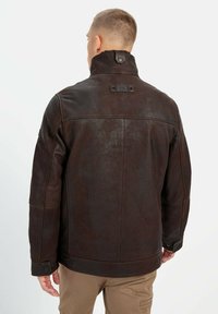 camel active MIT STEHKRAGEN Leather jacket brown Zalando