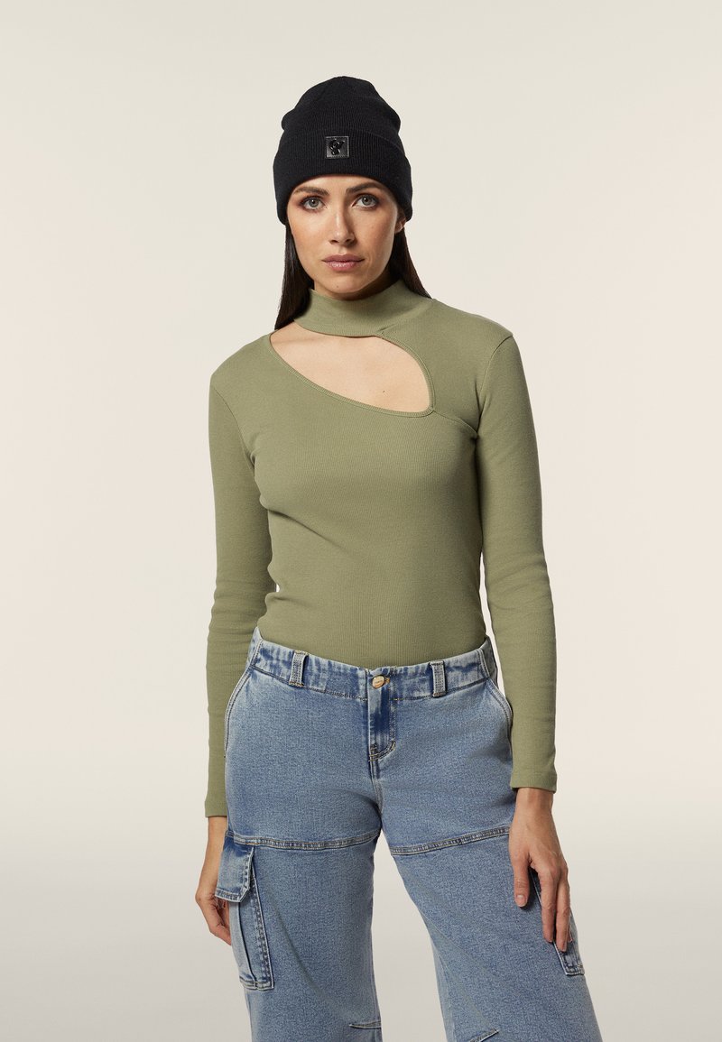 Freddy IN SLIM FIT E CUT-OUT - Maglietta a manica lunga - oil green