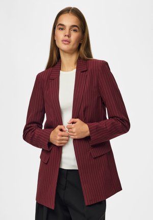 Pieces PCBOZZY LS LOOSE STRIPED BLAZER NOOS BC - Κοντό παλτό - tawny port